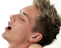 Lawrence plays with his cock and balls.