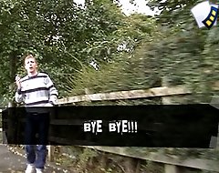 Smiling and laughing our guys Reece and Danny, together with the MPV driver, Jake and cameraman Ben, head out to find another wanker they can con into