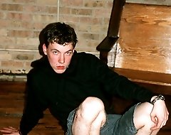 Cute slim twink gets naked and shows his delicious hairy cock in various positions